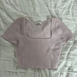 Aritzia Women's Ribbed Lilac square neck Top